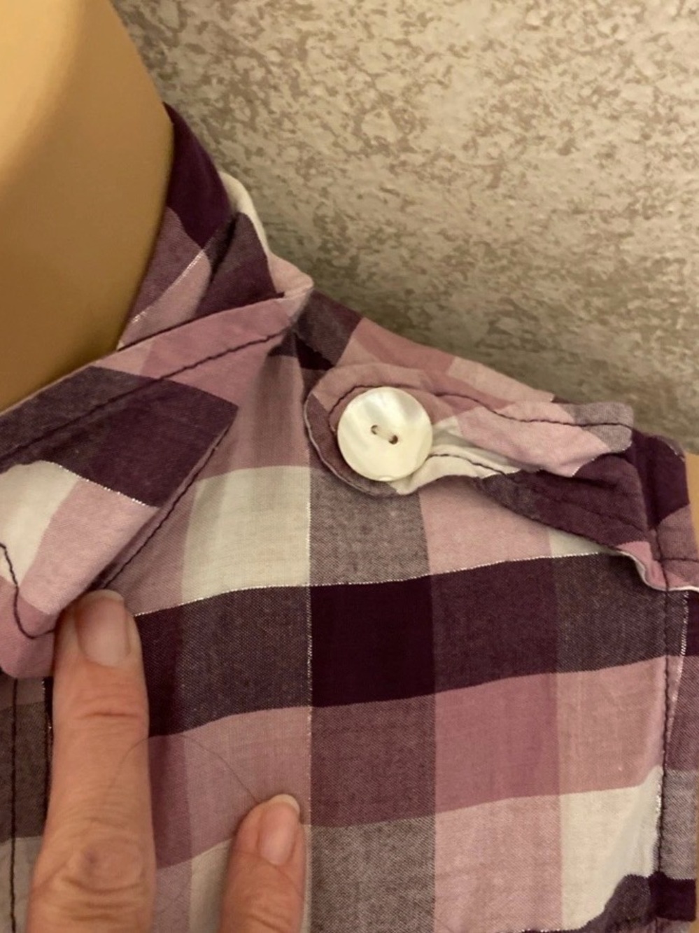 Cotton Express Purple and White Sleeveless Gingham Button-Front Midi Dress - Picture 8 of 13